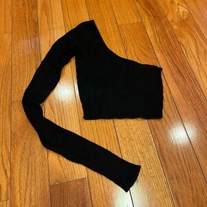 Are You Am I One Shoulder Crop Top